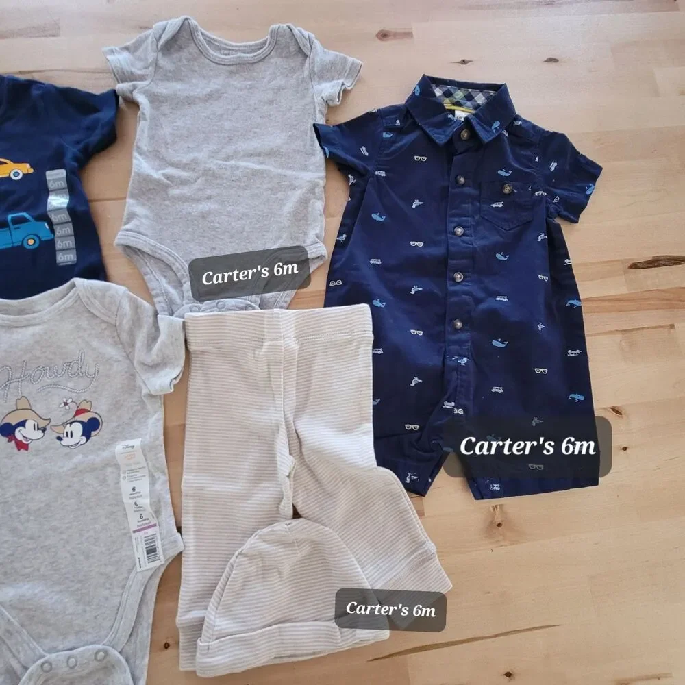 Baby Boy Clothing Lot 3m 3-6m Carter's NEW Spring Summer One Piece Pajamas Blue